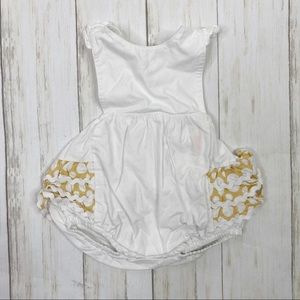 Southern Sunshine Kids White Ruffle Bubble Romper